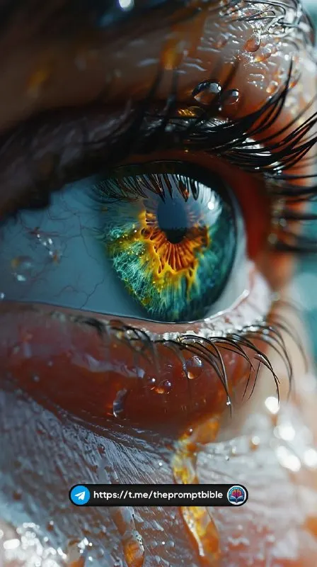 Eye Caught in Water Drop Ultra Realistic Close-Up