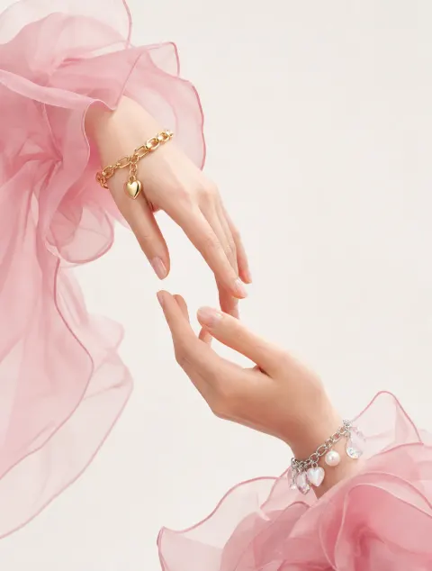 Elegant Hands Touching in Luxury