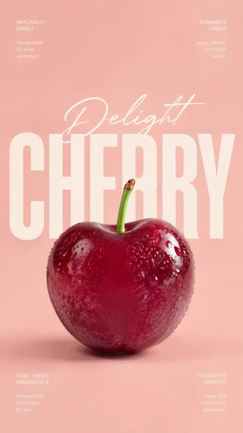 Premium Cherry Magazine Poster Design