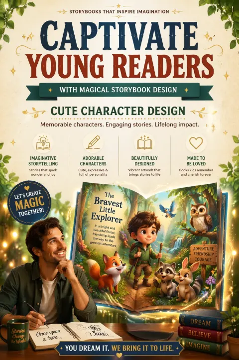 Vibrant Storybook Promo Ad Layout