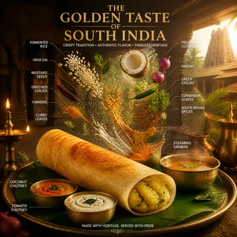 Cinematic South Indian Masala Dosa Photography