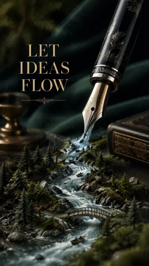 River Flowing From Pen Nib