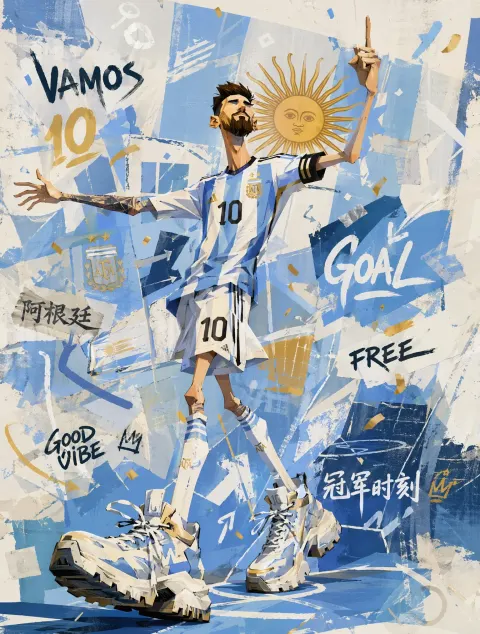 Messi Trendy Character Poster Design