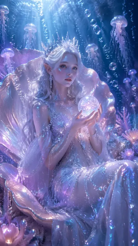 Dreamy Underwater Ocean Elf Portrait