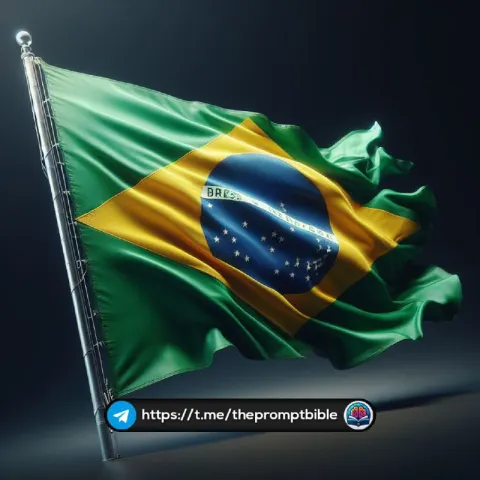 Brazilian Flag Waving Photoreal Octane Render