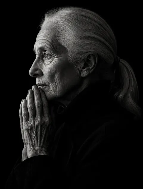 Dramatic Black And White Elderly Portrait