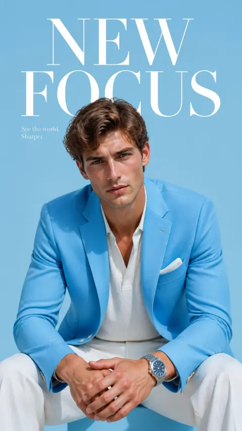 Sky Blue Blazer Fashion Editorial