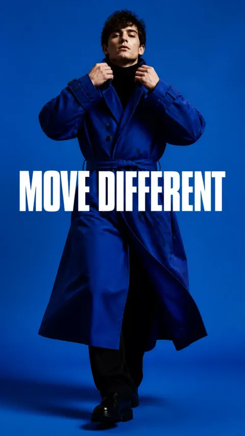 Premium Blue Fashion Editorial Portrait