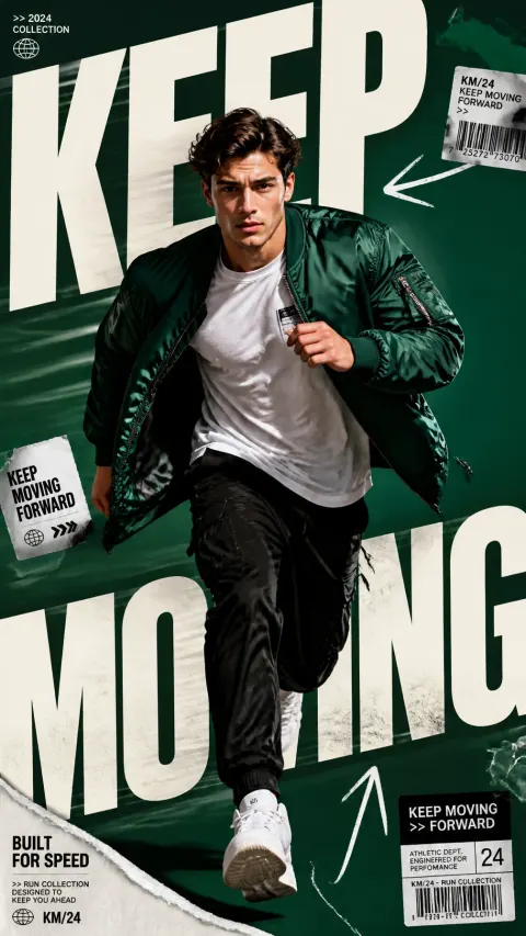 Emerald Green Fashion Campaign Poster