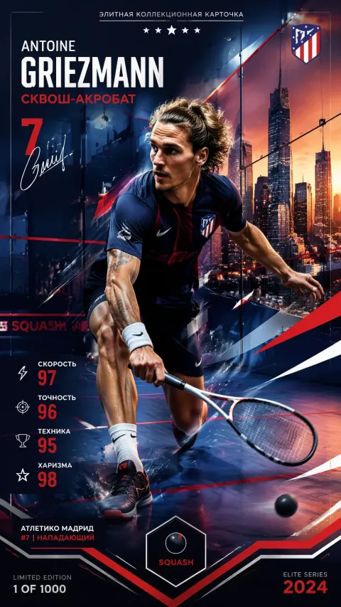 Griezmann Squash Acrobatics Collectible Card Art