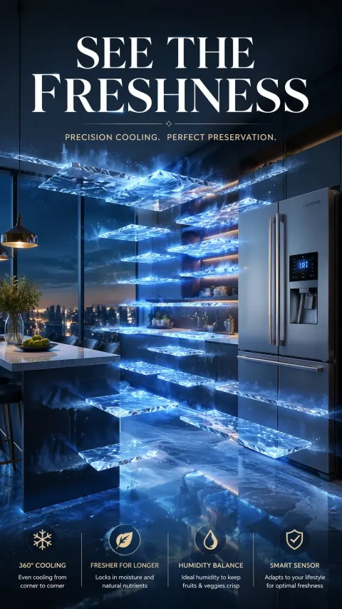 Refrigerator Blue Crystal Magic