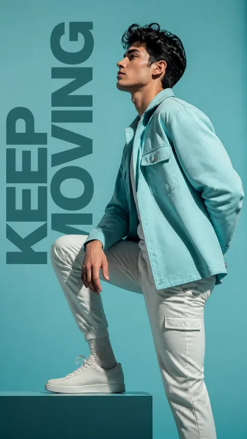 Aqua Luxury Male Model Portrait