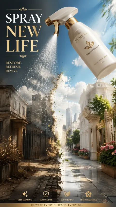 Premium Spray Cleaning Ad Poster