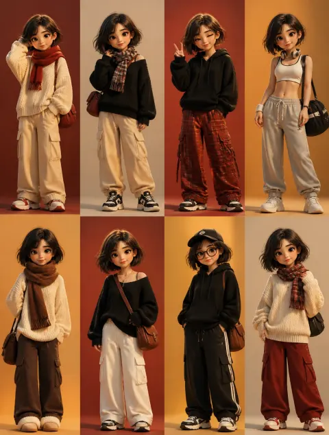 Pixar Style Girl Fashion Collage