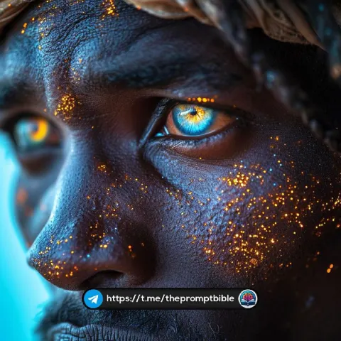 Wolof People Close-Up With Glowing Gemstone Eyes