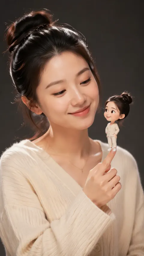 Miniature Cartoon Doppelganger Portrait