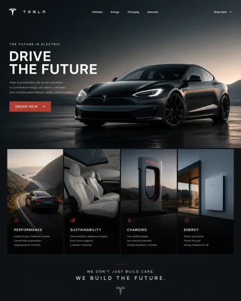 Cinematic Landing Page Design Concept