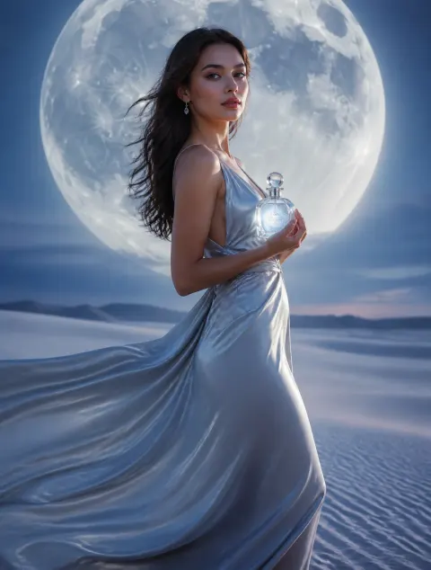 Moonlit Luxury Perfume Fashion Ad