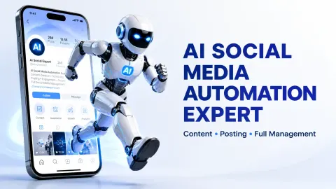Futuristic AI Marketing Banner Design