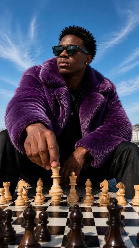 Stylish Rooftop Chess Player