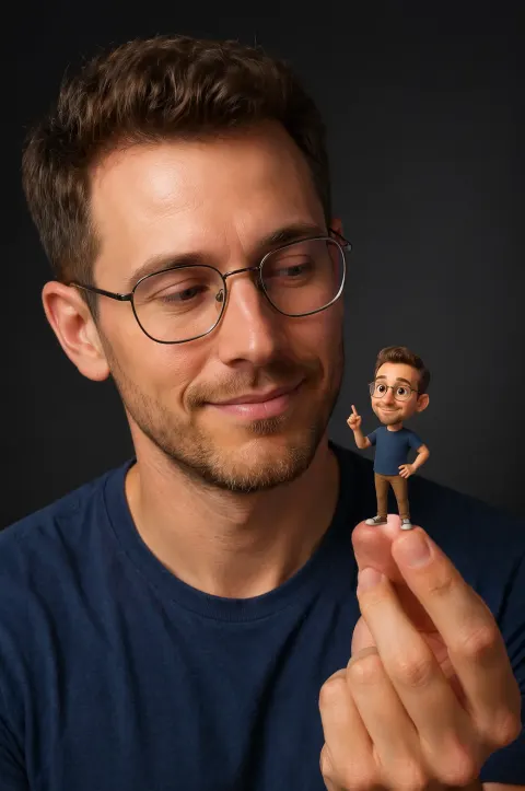 Tiny Self on Fingertips Portrait