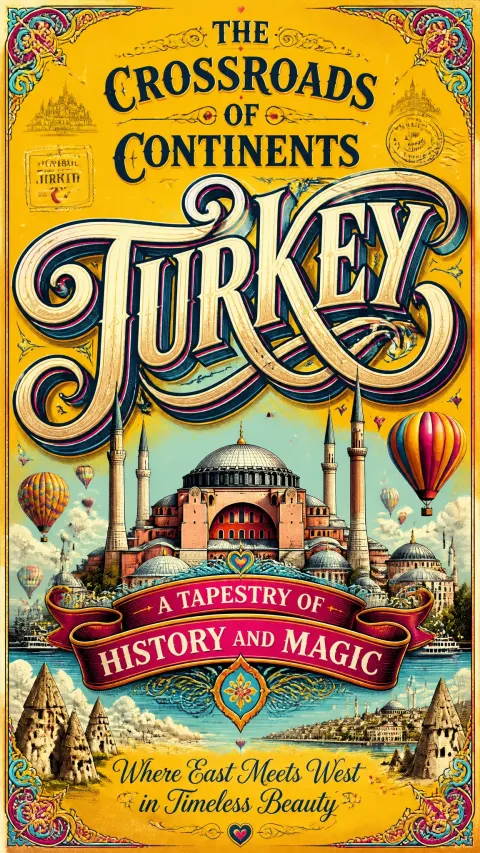 Vintage Romantic Turkey Travel Poster