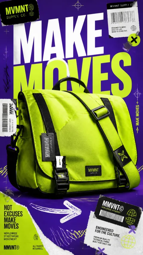 Neon Lime Streetwear Bag Poster