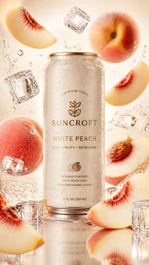 Luxury Peach Soda Ad Poster