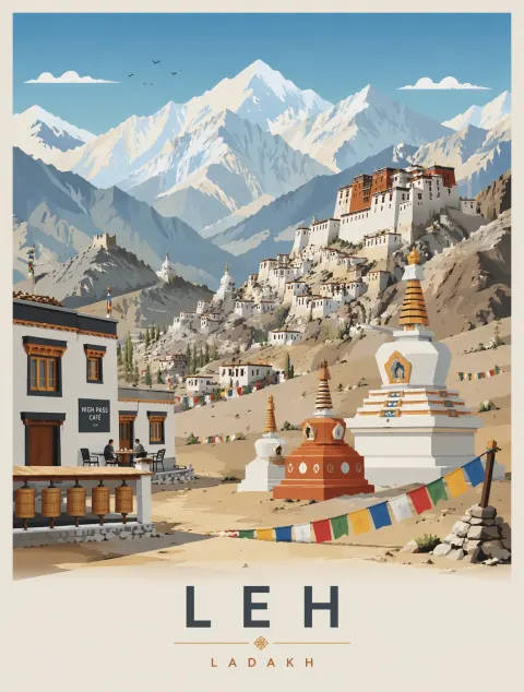 Leh Ladakh Travel Poster