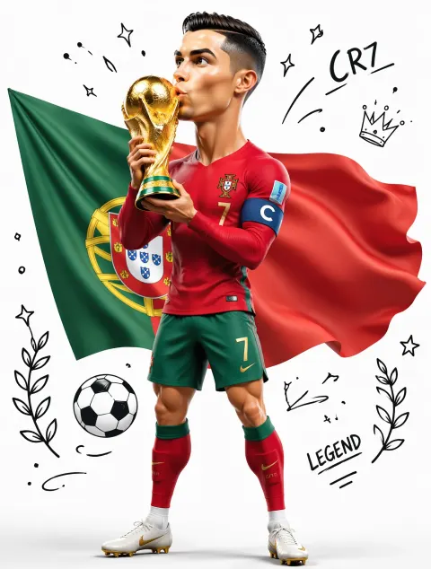 Ronaldo Kissing World Cup Trophy