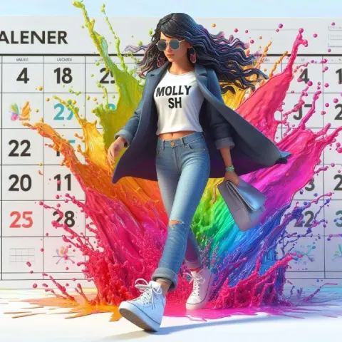 Egyptian Young Lady Fashion Show 3D Illustration