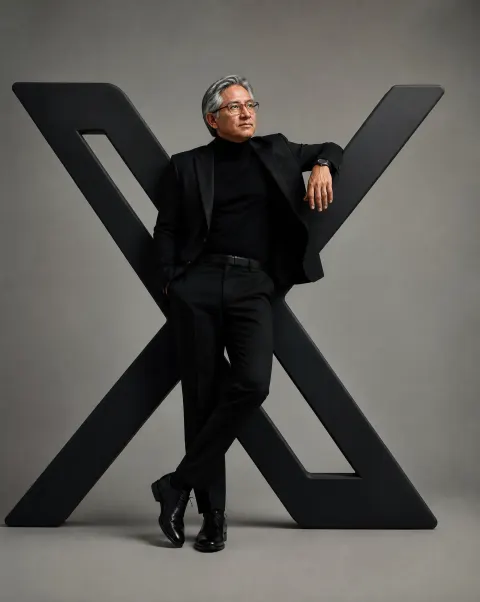 Stylish Man Meets Iconic Logo
