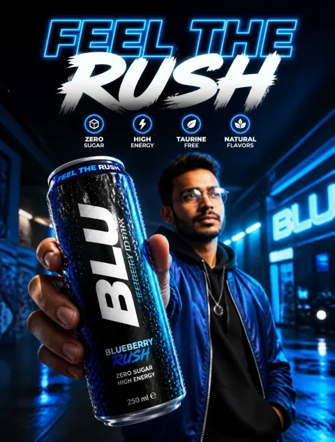 Premium BLU Energy Drink Ad