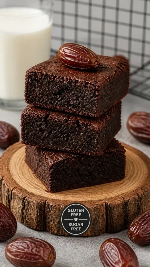 Dark Chocolate Brownies Stack Close-up