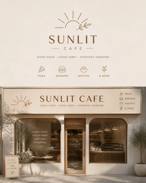Sunlit Cafe Logo Design