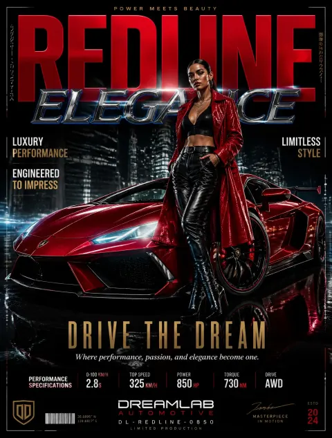 Luxury Red Sports Car Night