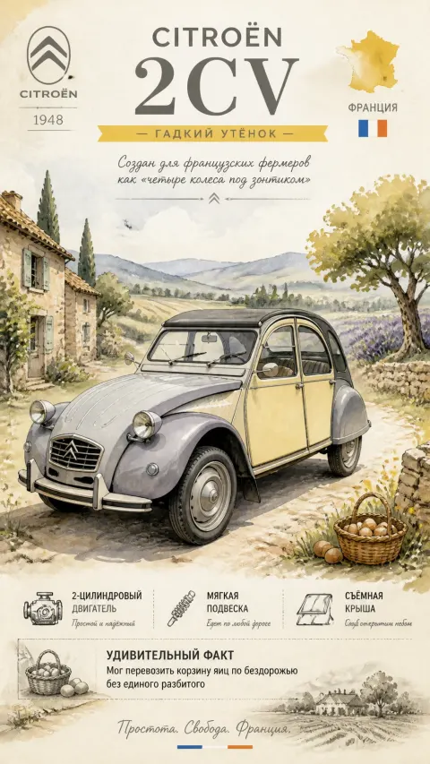 Citroën 2CV Watercolor Art