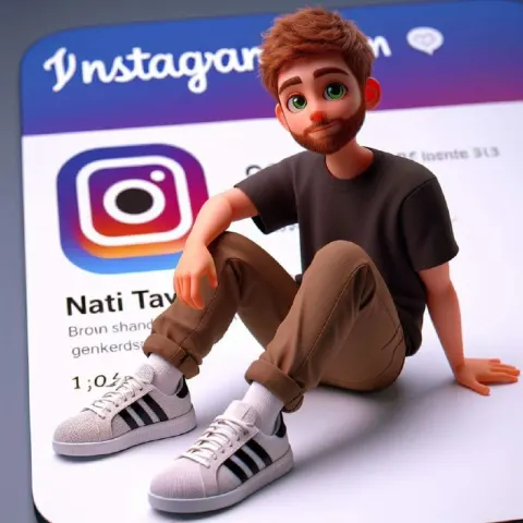 Animated Character Sitting on Social Media Logo 3D