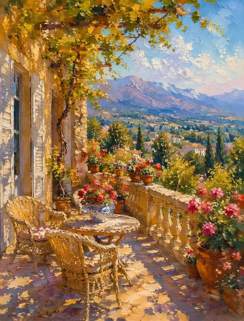 French Countryside Impressionist Oil Painting