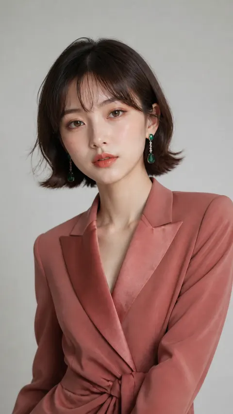 Amber Eyes Short Hair Portrait