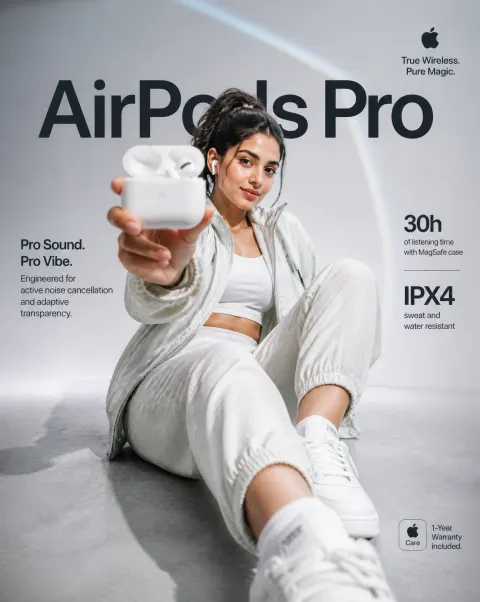 Premium AirPods Pro Ad Poster