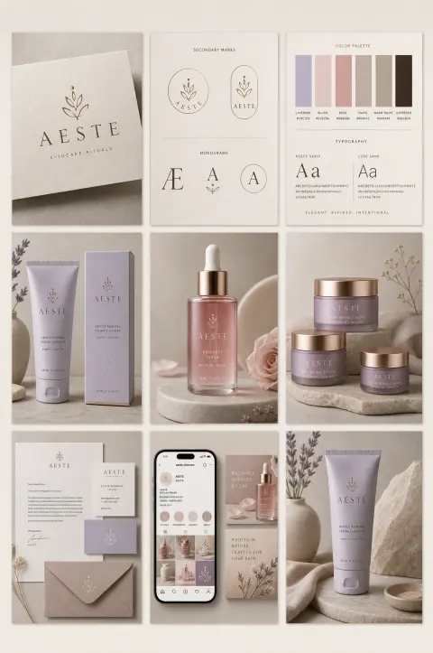AESTE Premium Skincare Brand Identity