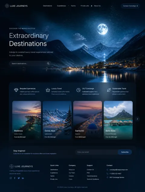Luxury Moonlit Lake Landscape