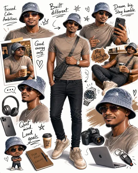 Stylish African Man Collage Illustration