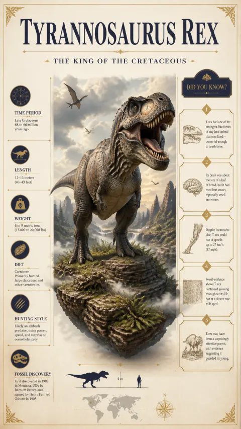 Premium T-Rex Infographic Poster