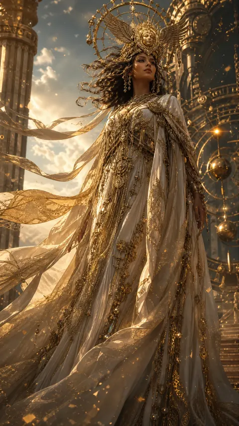 Regal Mesopotamian Steampunk Empress Portrait