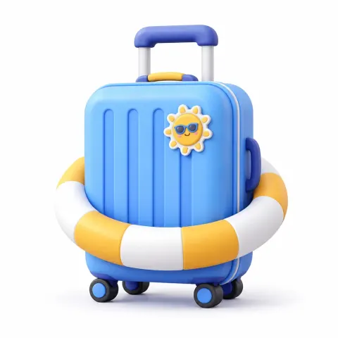 3D Suitcase Swim Ring Icon