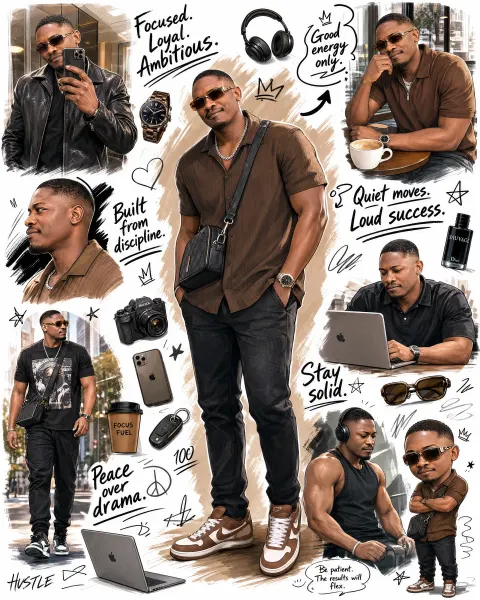 Stylish Man Lifestyle Collage Art