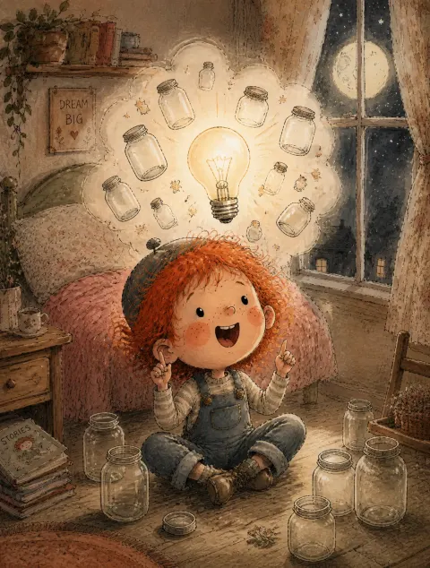 Redhead Boy's Dream Bubble Idea