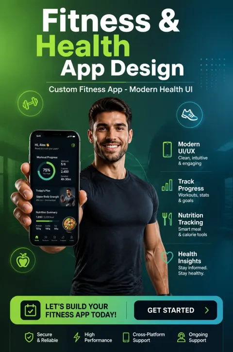 Fitness Health App Design Ad